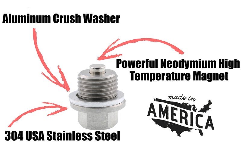 Votex - Made In USA - M16 X 1.5 MM Magnetic Engine Oil Drain Plug fits Mini, Subaru, Toyota, and More - Stainless Steel - Part Number DP009 - Image 2